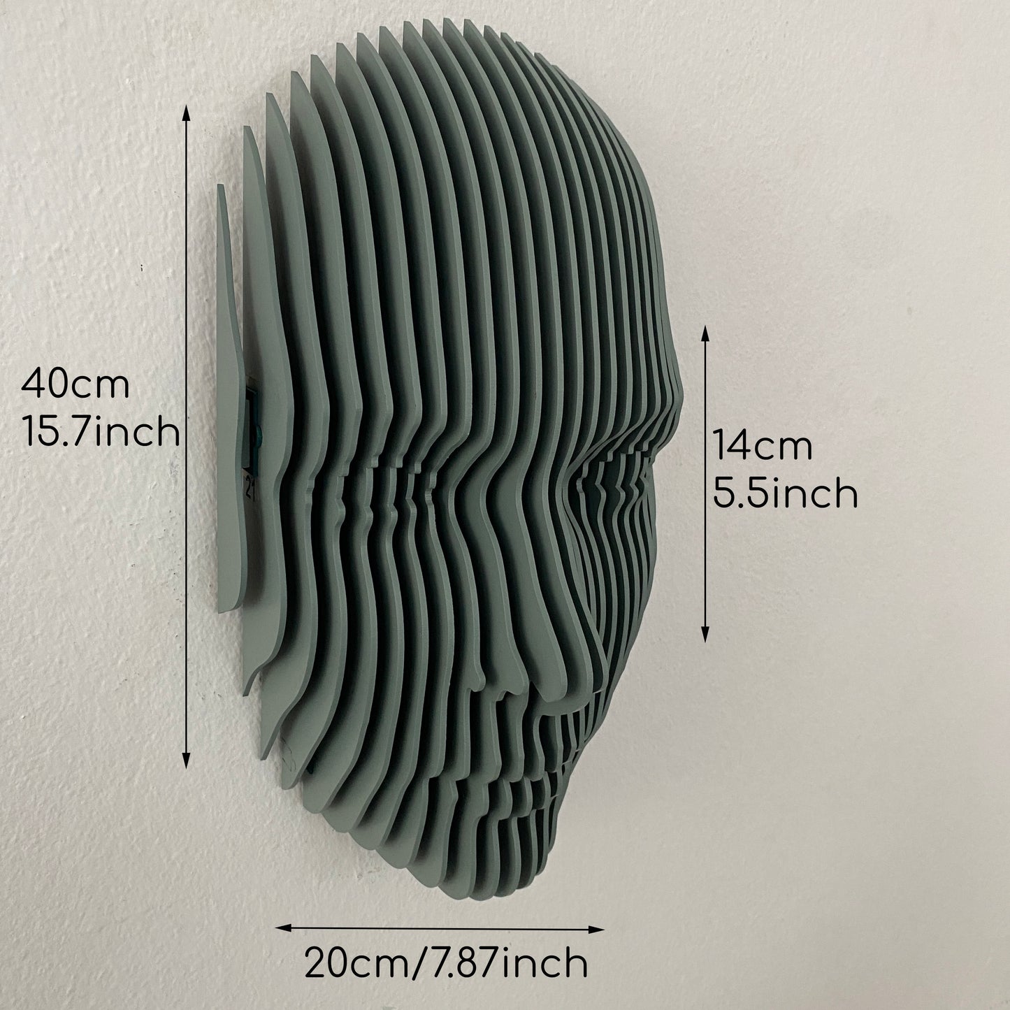 Parametrik Ahşap Yüz Duvar Dekoru – 3D Katmanlı Geometrik | Modern El Yapımı Duvar Sanatı