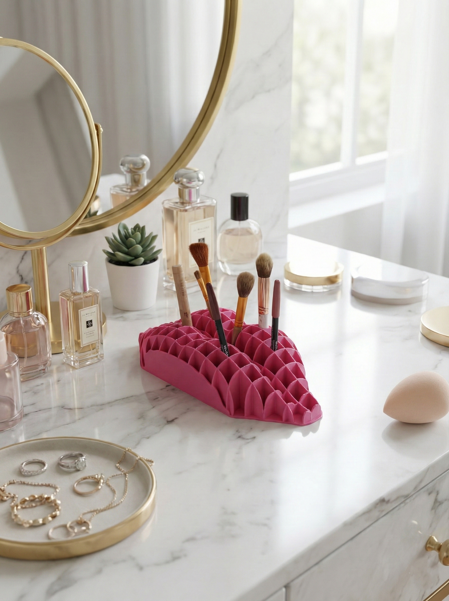 Modern Dekoratif Dudak | Estetik Makyaj Masası Düzenleyici