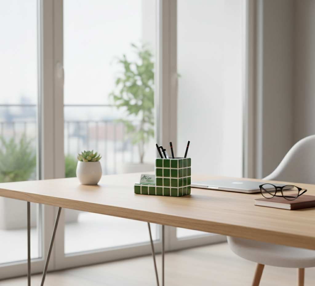 El Yapımı Mozaik Kalemlik – Masaüstü Dekoratif Kalemlik