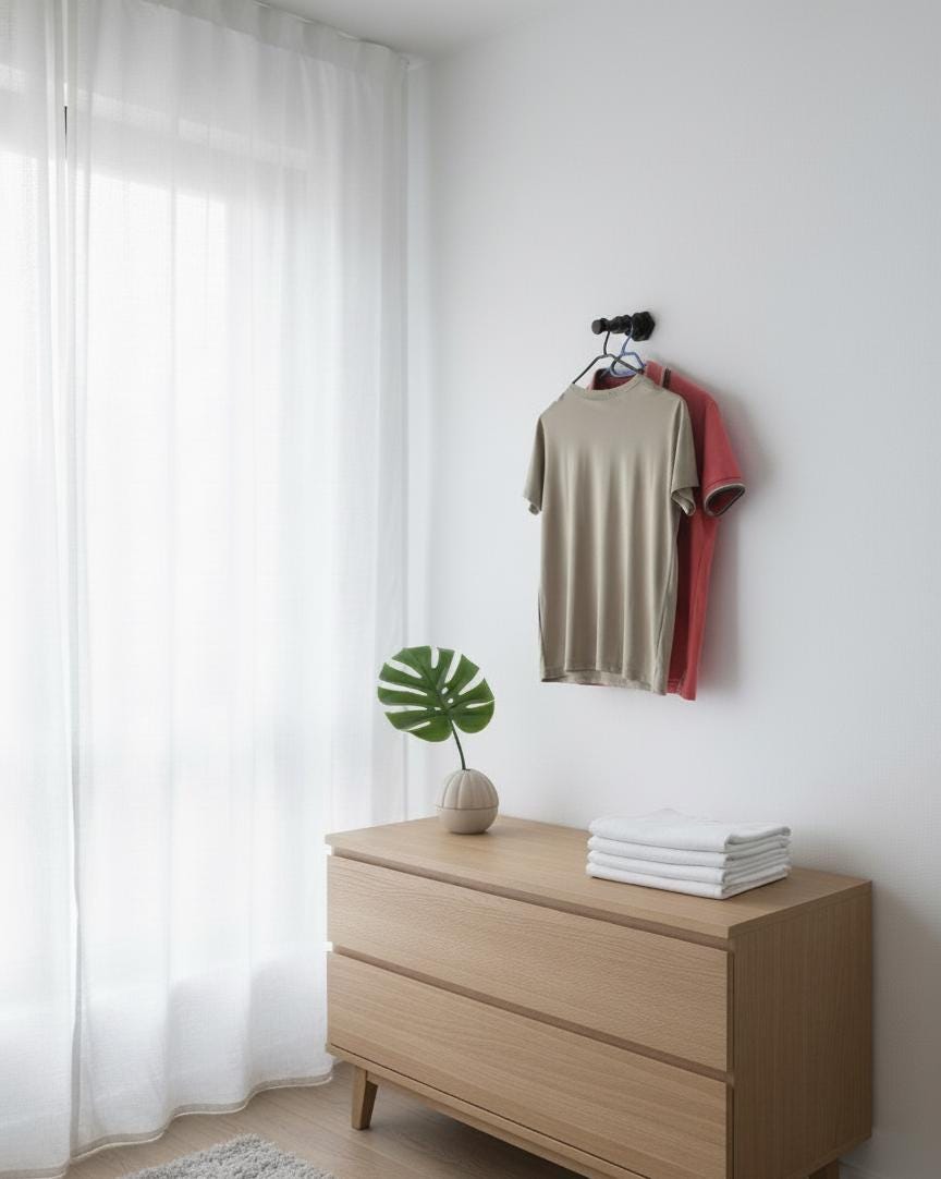 3D Baskı Duvara Monte Kıyafet Askılığı – Dikey 4 Kancalı Hexagon Askı