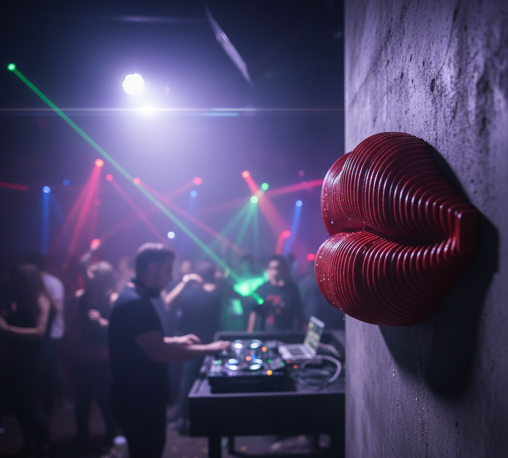 3D Kırmızı Dudak Duvar Dekoru – Modern & Sanatsal Tasarım