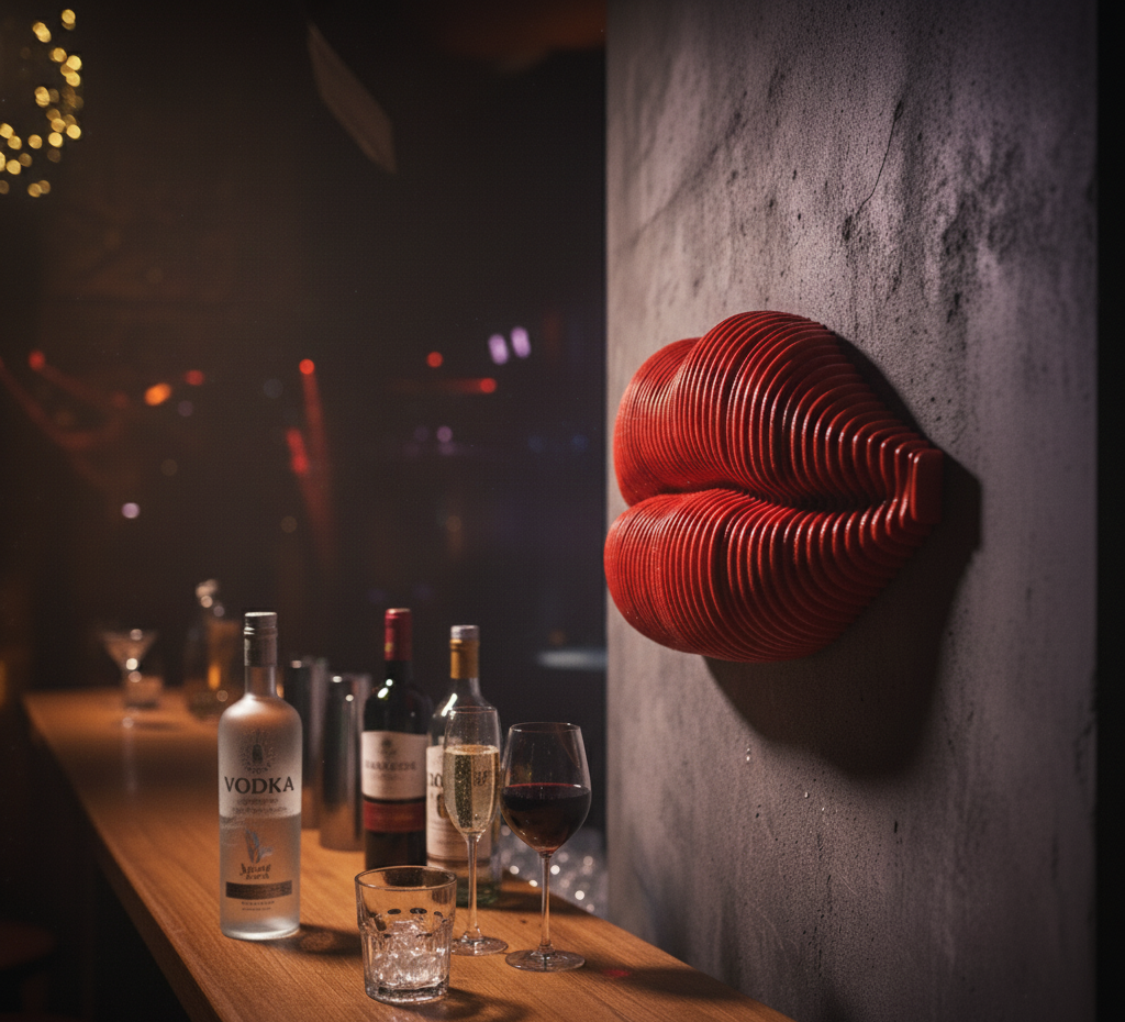 3D Kırmızı Dudak Duvar Dekoru – Modern & Sanatsal Tasarım