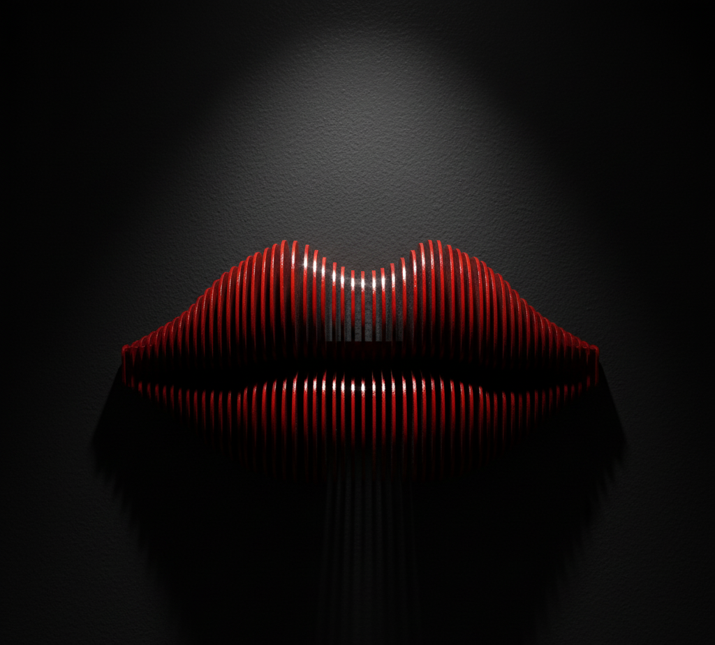 3D Kırmızı Dudak Duvar Dekoru – Modern & Sanatsal Tasarım