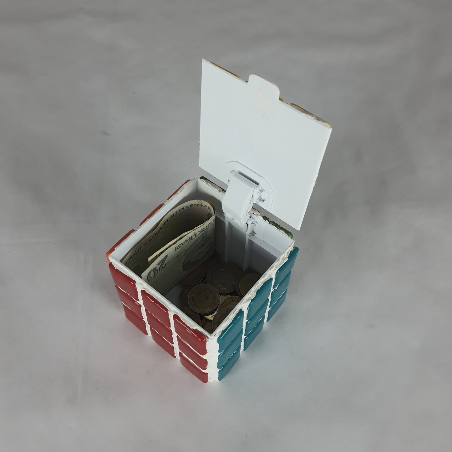 El Yapımı Mozaik Rubik Küp Kutusu – Mücevher & Hatıra Saklama