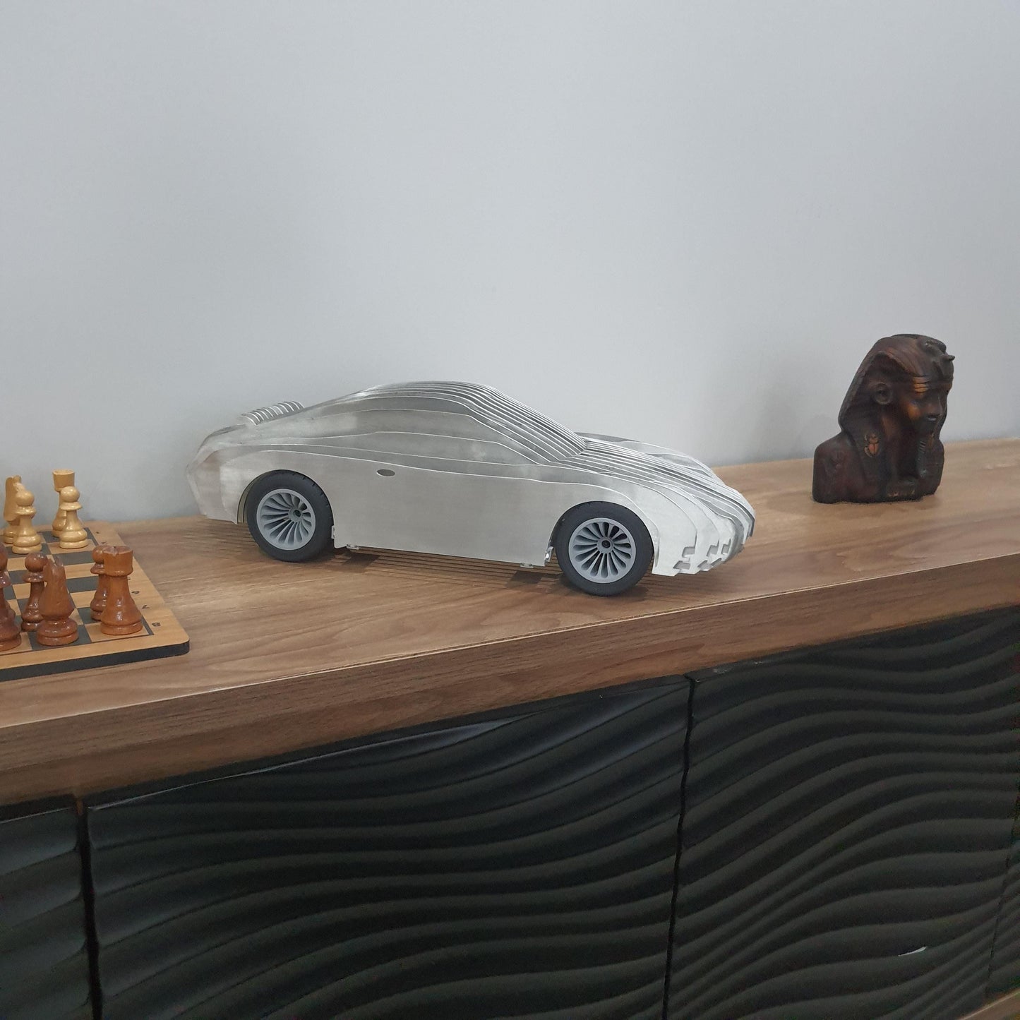 Porsche 911 Alüminyum Araba Heykeli–Metal Dekor, Koleksiyon Parçası–Ev/Ofis Dekoru–Masaüstü Dekor