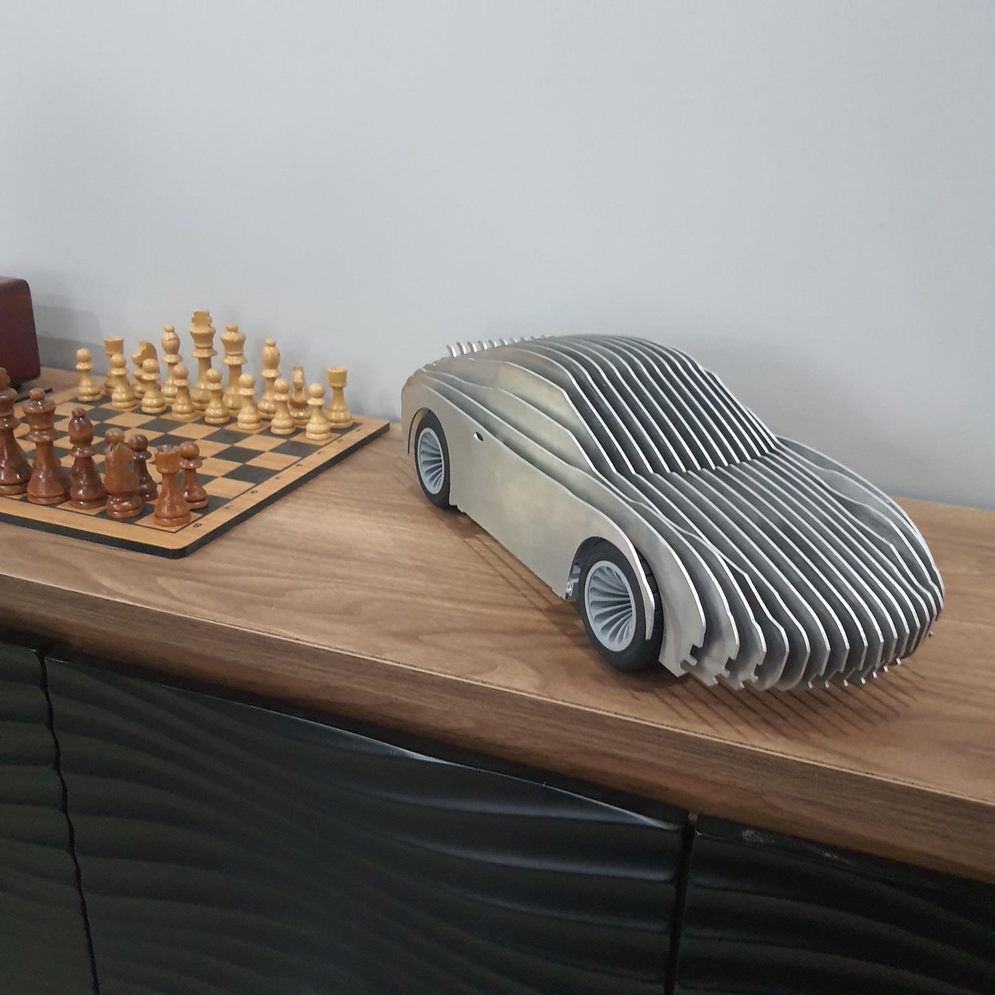 Porsche 911 Alüminyum Araba Heykeli–Metal Dekor, Koleksiyon Parçası–Ev/Ofis Dekoru–Masaüstü Dekor