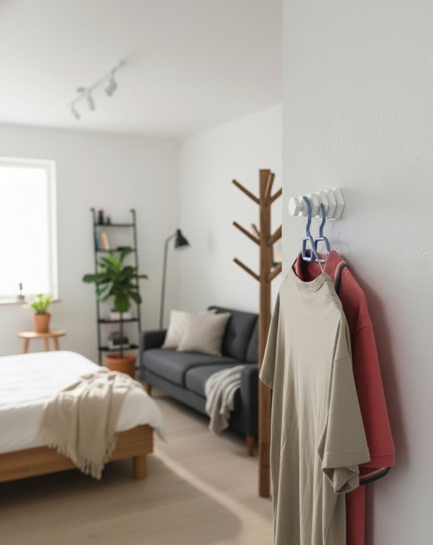 3D Baskı Duvara Monte Kıyafet Askılığı – Dikey 4 Kancalı Hexagon Askı