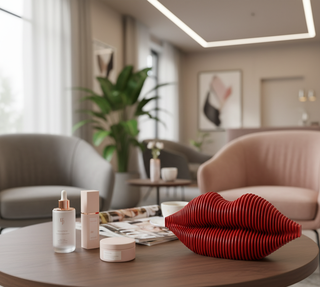 3D Kırmızı Dudak Duvar Dekoru – Modern & Sanatsal Tasarım