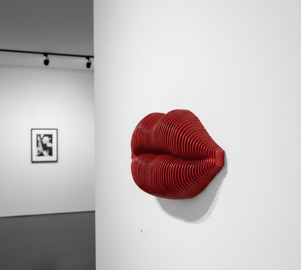 3D Kırmızı Dudak Duvar Dekoru – Modern & Sanatsal Tasarım