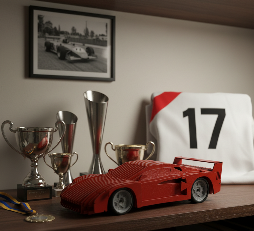 3D Kırmızı Ferrari Dekoratif Model Araba – Modern Sanatsal Tasarım / Koleksiyon ve Duvar Dekoru