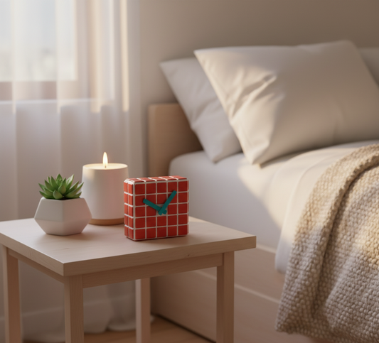 El Yapımı Mozaik Masa Saati - Dekoratif Saat