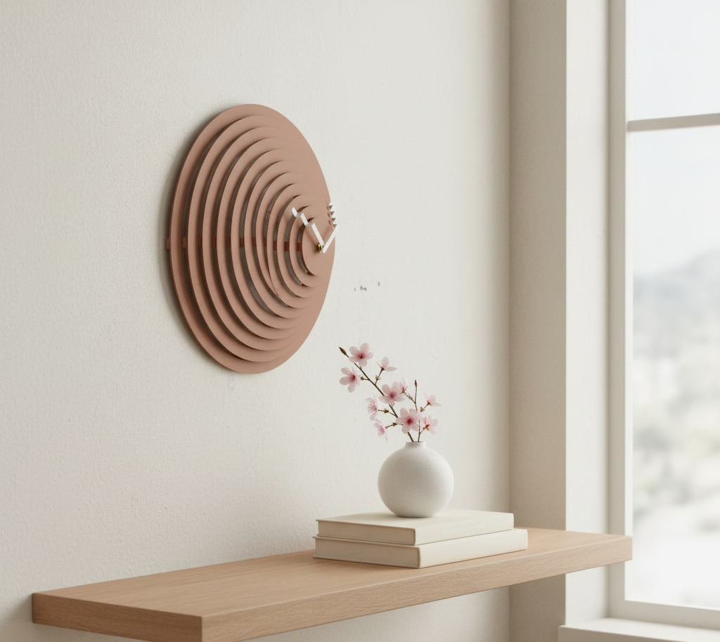 3D Baskı Destekli Modern Duvar Saati – Katmanlı Minimal Tasarım / El Yapımı Dekoratif Saat