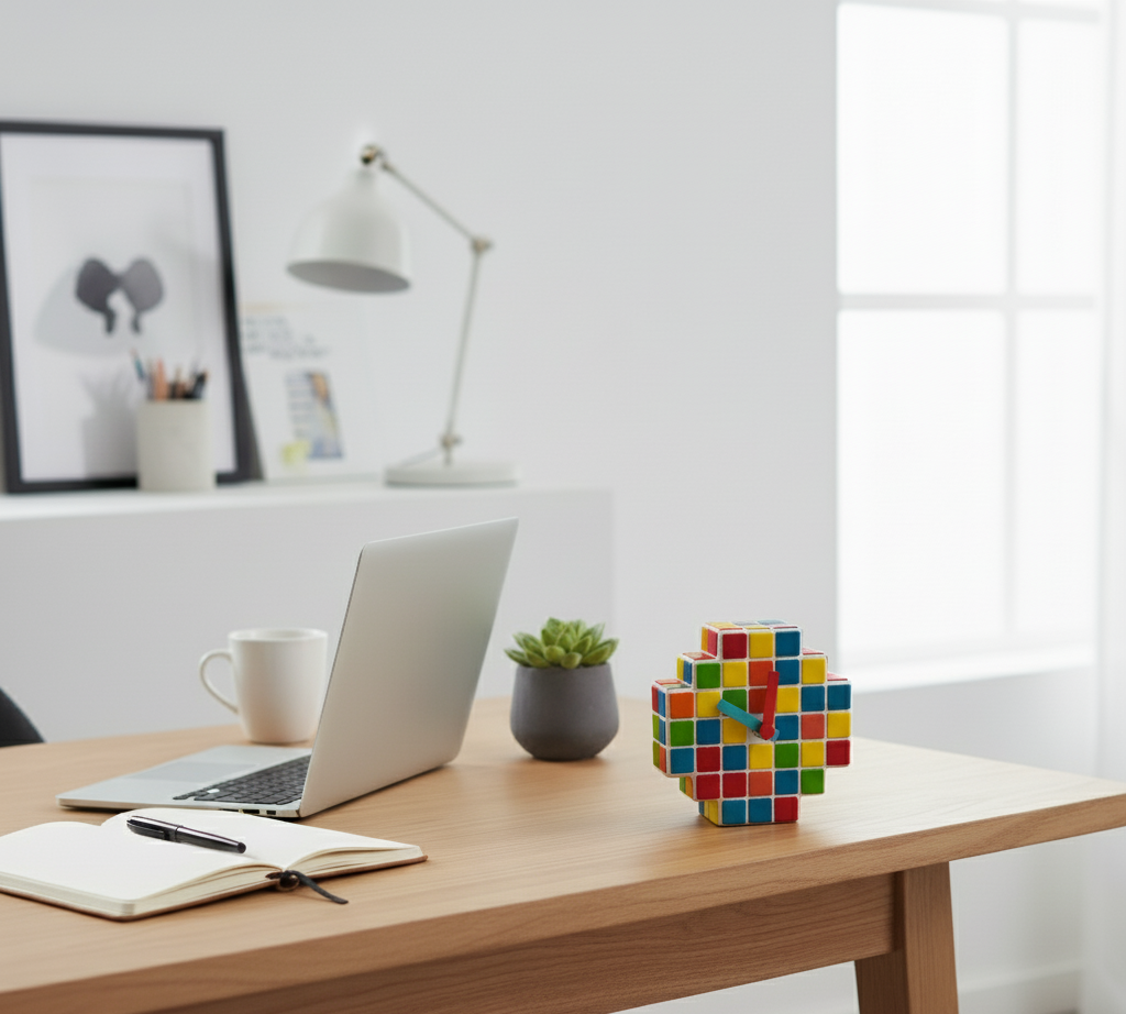 El Yapımı Mozaik Masa Saati – Bohem