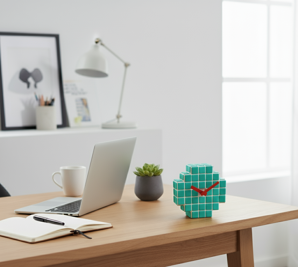 El Yapımı Mozaik Masa Saati – Bohem