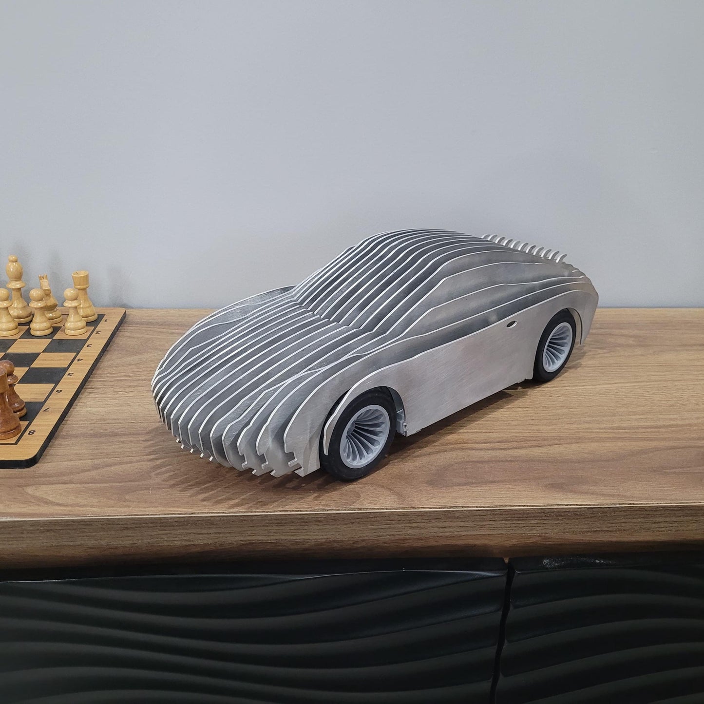 Porsche 911 Alüminyum Araba Heykeli–Metal Dekor, Koleksiyon Parçası–Ev/Ofis Dekoru–Masaüstü Dekor