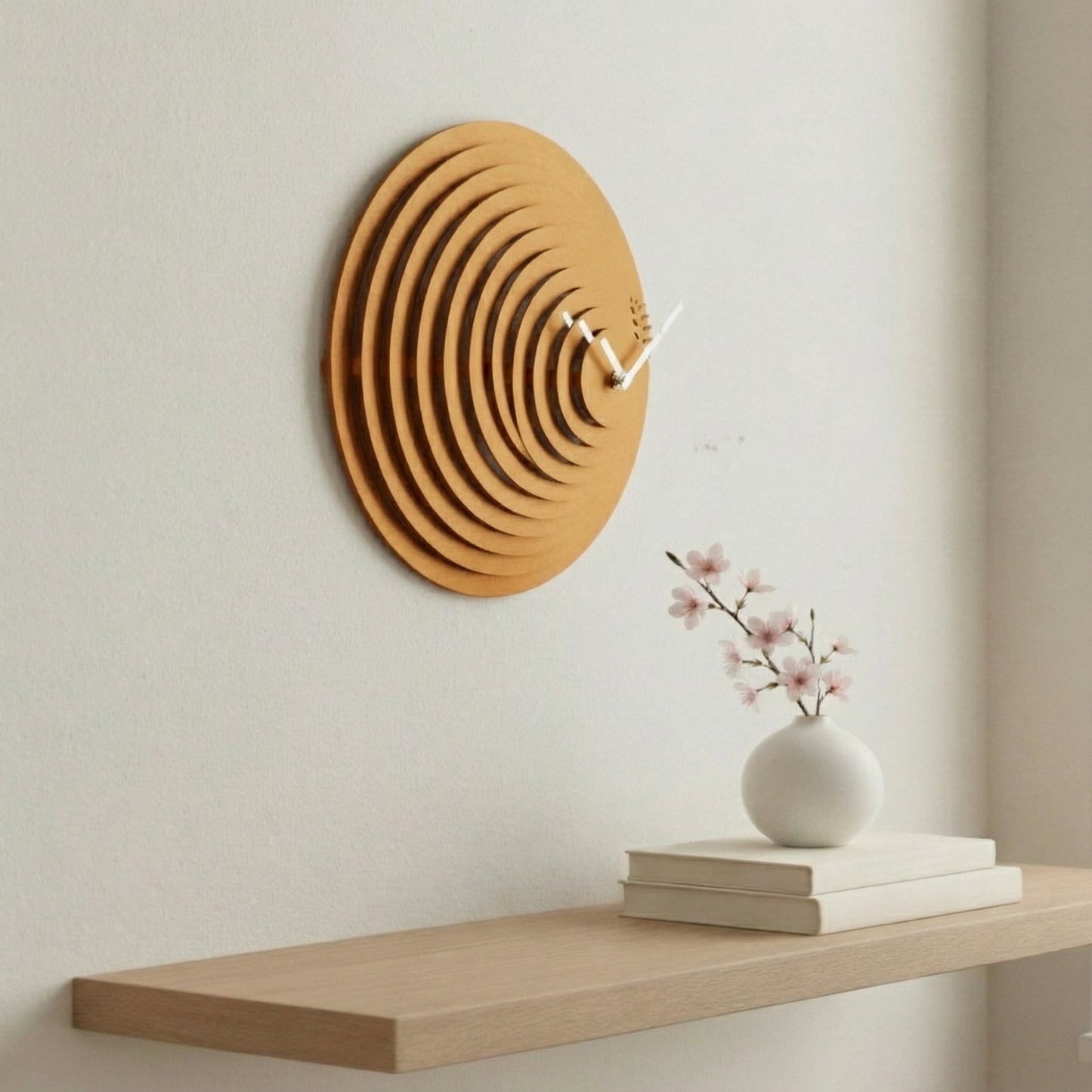 Modern Duvar Saati – Katmanlı Minimal Tasarım / El Yapımı Dekoratif Saat