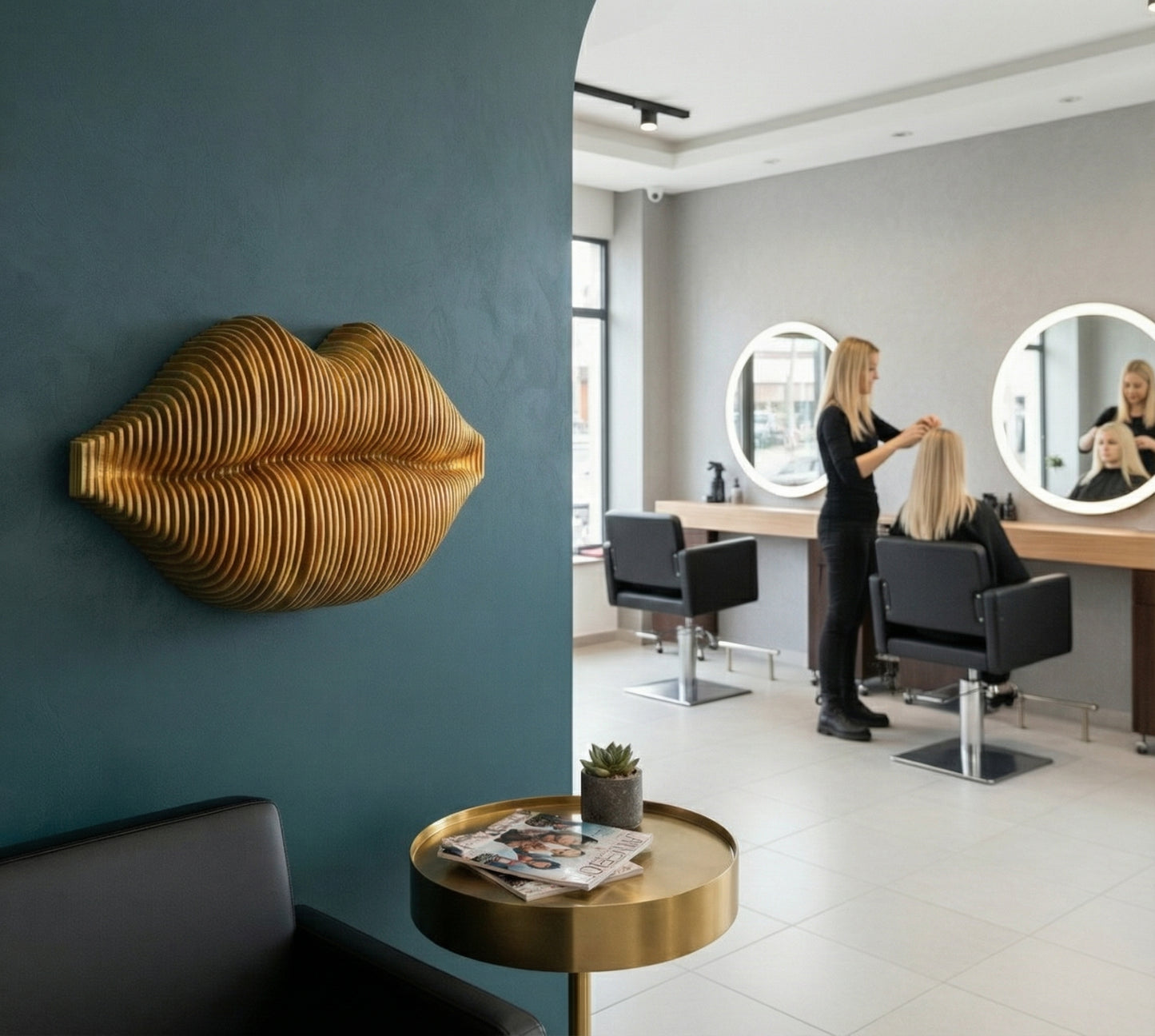 3D Kırmızı Dudak Duvar Dekoru – Modern & Sanatsal Tasarım