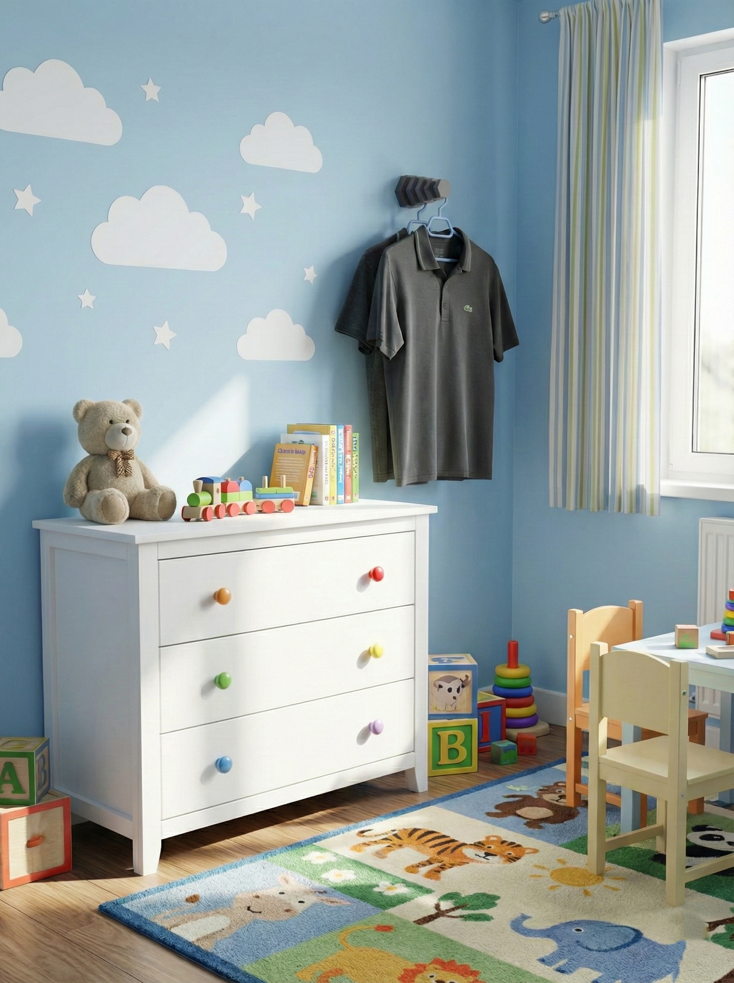 3D Baskı Duvara Monte Kıyafet Askılığı – Dikey 4 Kancalı Hexagon Askı