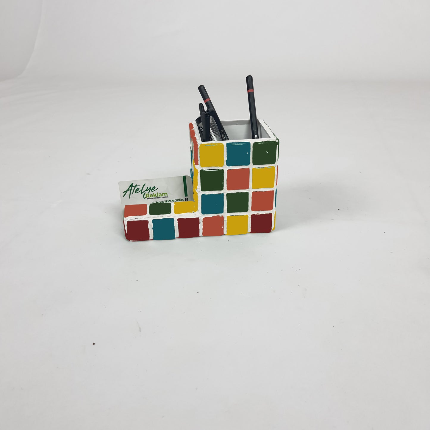 El Yapımı Mozaik Kalemlik – Masaüstü Dekoratif Kalemlik