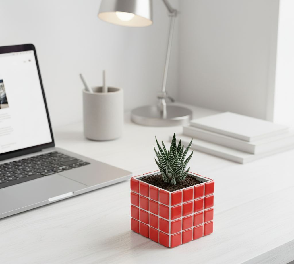 İkili El Yapımı Mozaik Saksı | Damlama Tepsisi