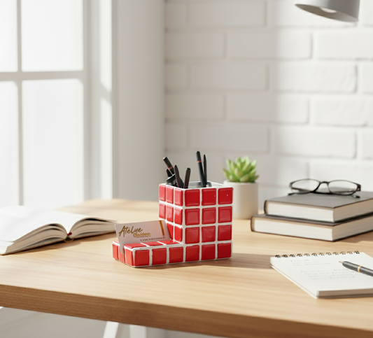 El Yapımı Mozaik Seramik  Kalemlik – Masaüstü Dekoratif Kalemlik