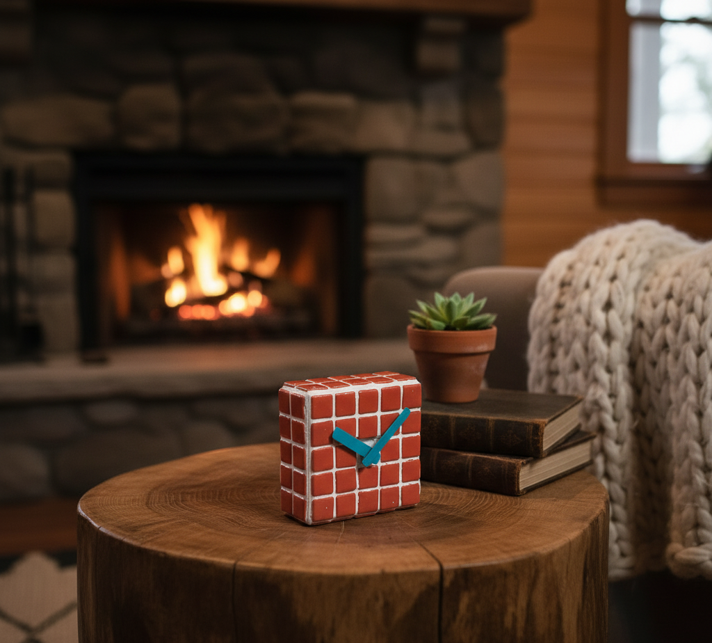 El Yapımı Mozaik Masa Saati - Dekoratif Saat