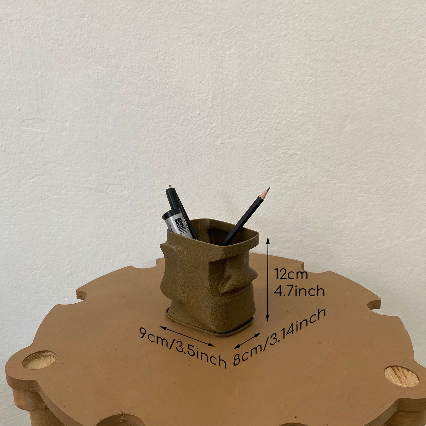 Moai Kafası Kalemlik – Masa Düzenleyici - Benzersiz Ofis Dekoru