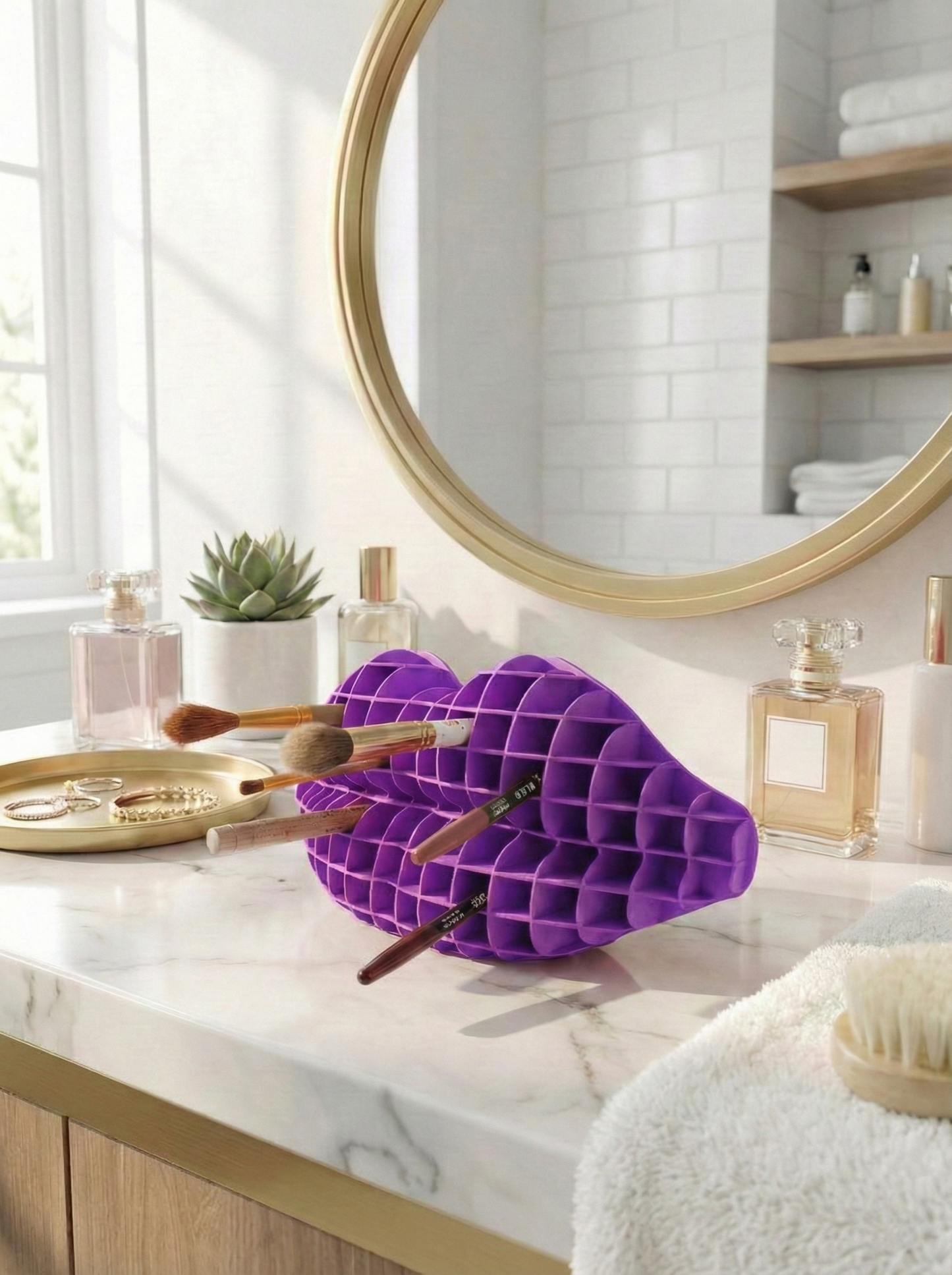 Modern Dekoratif Dudak | Estetik Makyaj Masası Düzenleyici