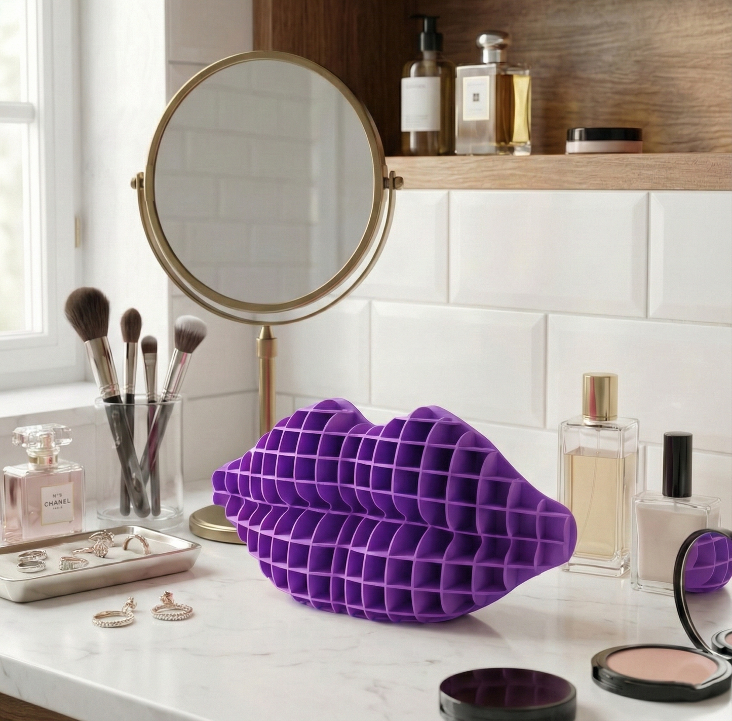 Modern Dekoratif Dudak | Estetik Makyaj Masası Düzenleyici