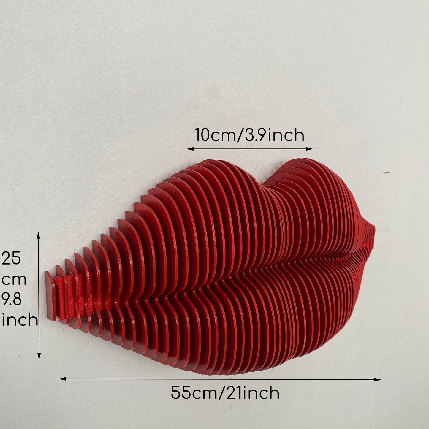 3D Kırmızı Dudak Duvar Dekoru – Modern & Sanatsal Tasarım