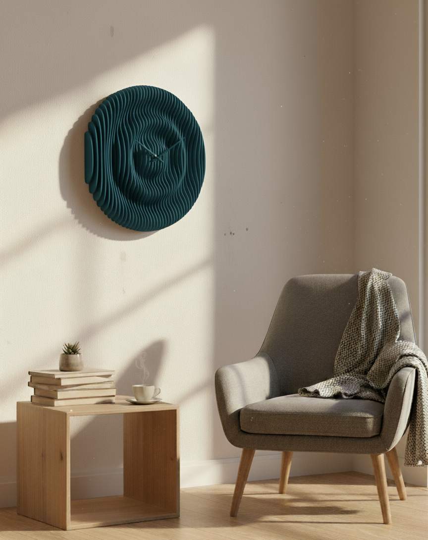 Parametrik Ahşap Duvar Saati - Modern 3D Katmanlı El Yapımı Saat