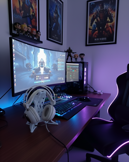 Exoskeleton Tasarımlı 3D Baskı Kulaklık Standı – Masaüstü Düzenleyici