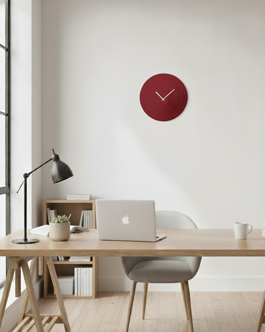 3D Baskı Destekli Modern Duvar Saati – Katmanlı Minimal Tasarım / El Yapımı Dekoratif Saat