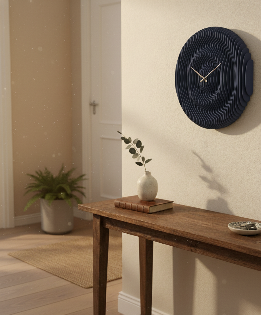 Parametrik Ahşap Duvar Saati - Modern 3D Katmanlı El Yapımı Saat