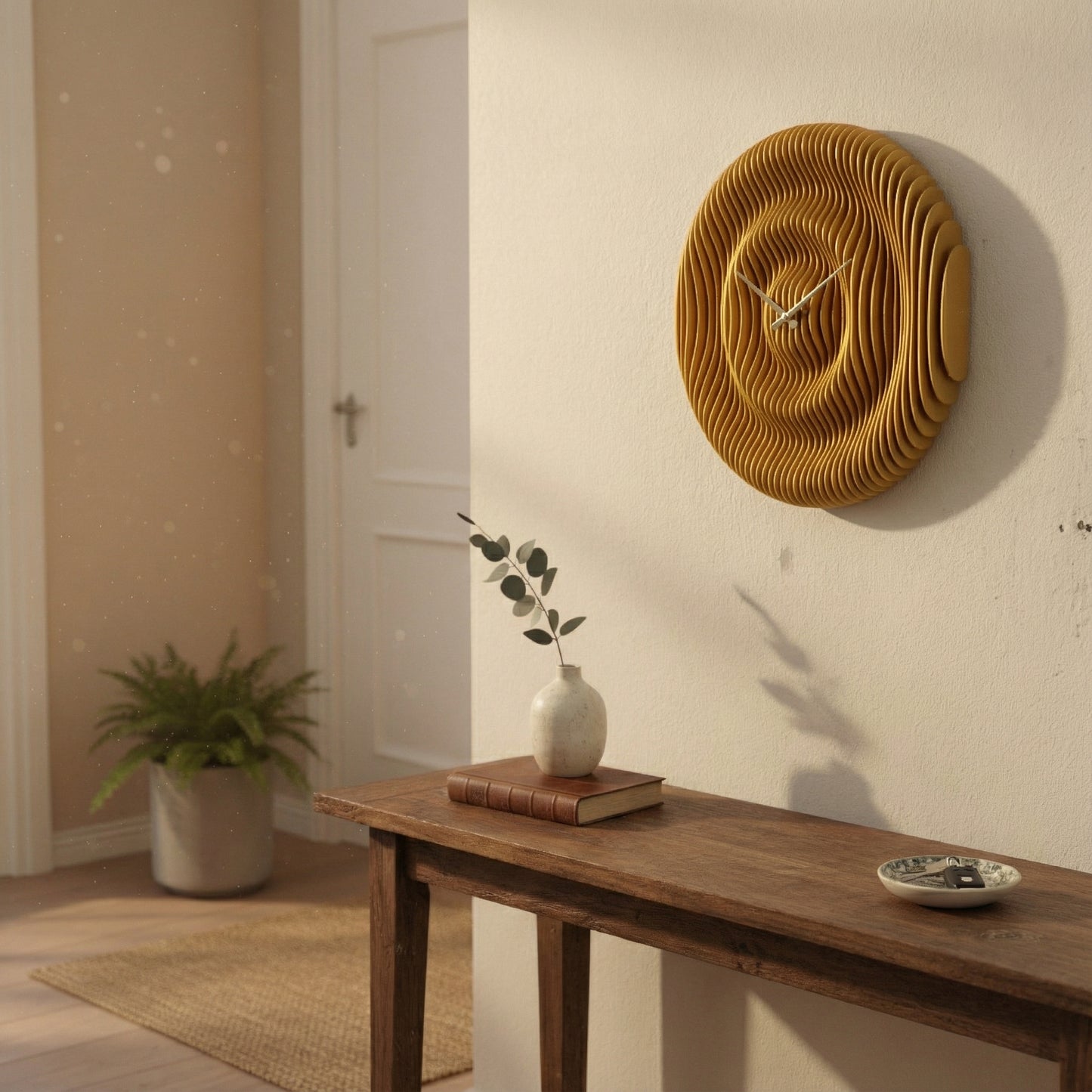 Parametrik Ahşap Duvar Saati - Modern 3D Katmanlı El Yapımı Saat