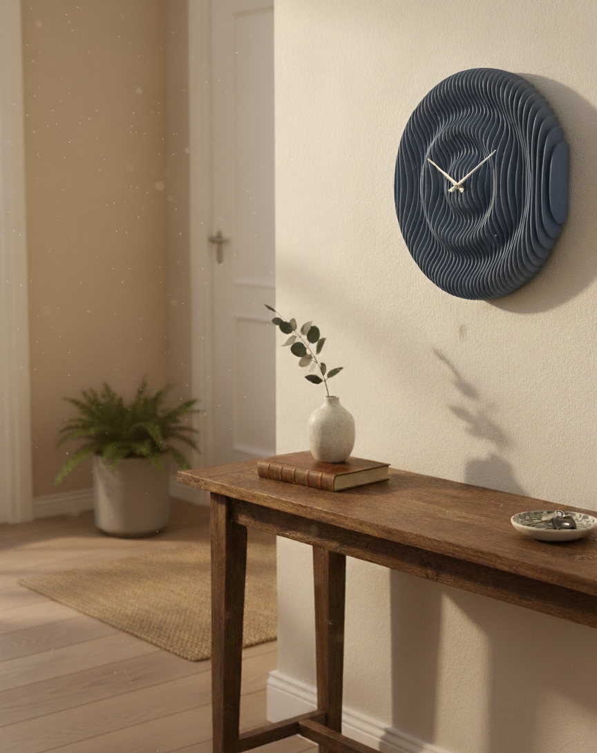 Parametrik Ahşap Duvar Saati - Modern 3D Katmanlı El Yapımı Saat