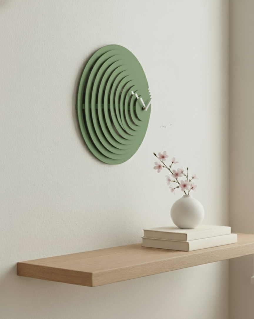 3D Baskı Destekli Modern Duvar Saati – Katmanlı Minimal Tasarım / El Yapımı Dekoratif Saat