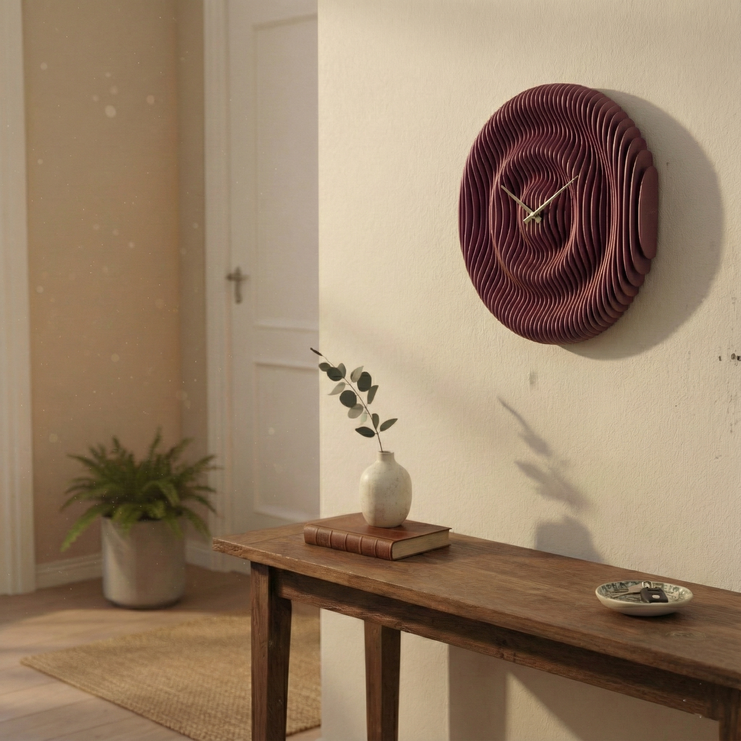 Parametrik Ahşap Duvar Saati - Modern 3D Katmanlı El Yapımı Saat