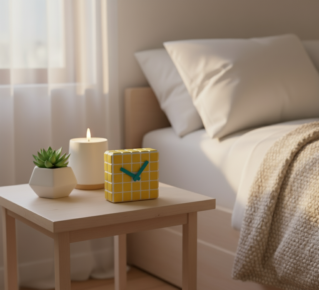 El Yapımı Mozaik Masa Saati - Dekoratif Saat