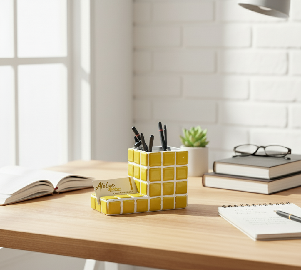 El Yapımı Mozaik Kalemlik – Masaüstü Dekoratif Kalemlik