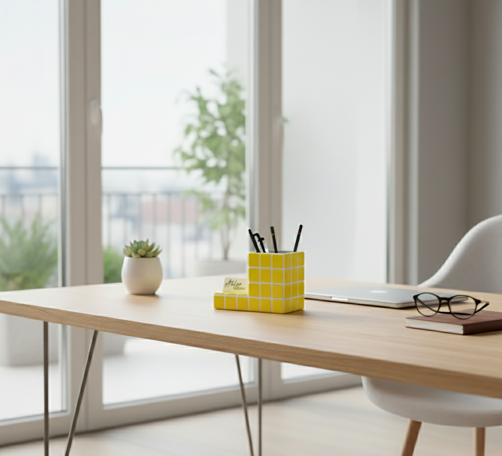 El Yapımı Mozaik Kalemlik – Masaüstü Dekoratif Kalemlik