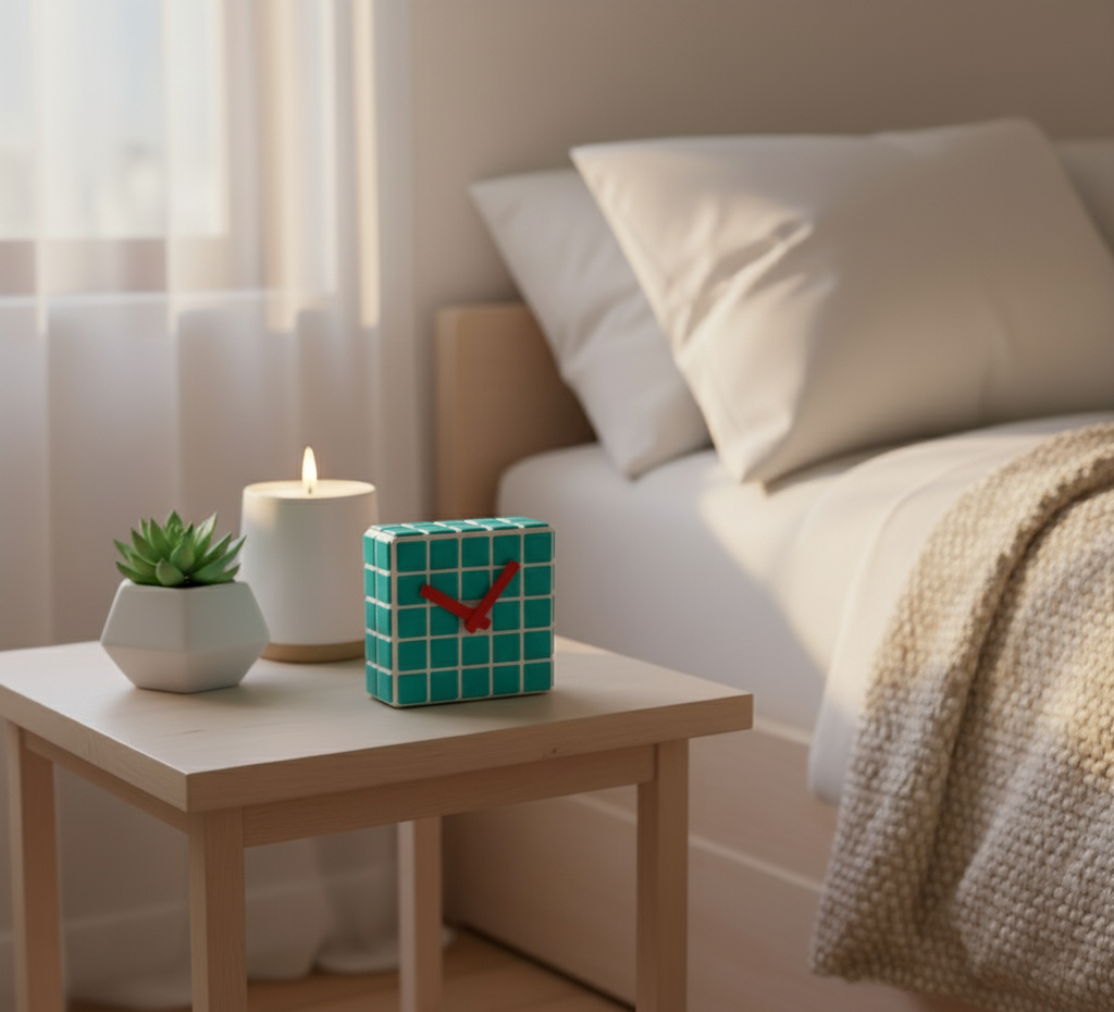 El Yapımı Mozaik Masa Saati - Dekoratif Saat