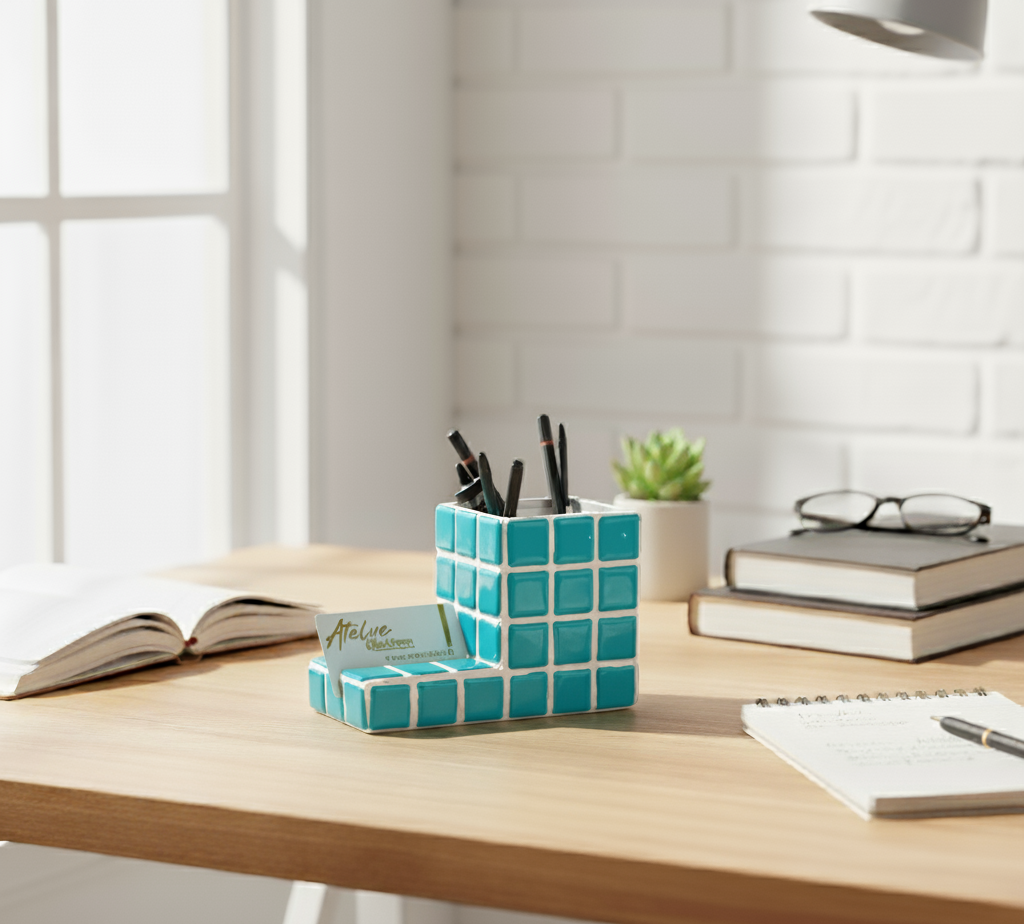 El Yapımı Mozaik Kalemlik – Masaüstü Dekoratif Kalemlik