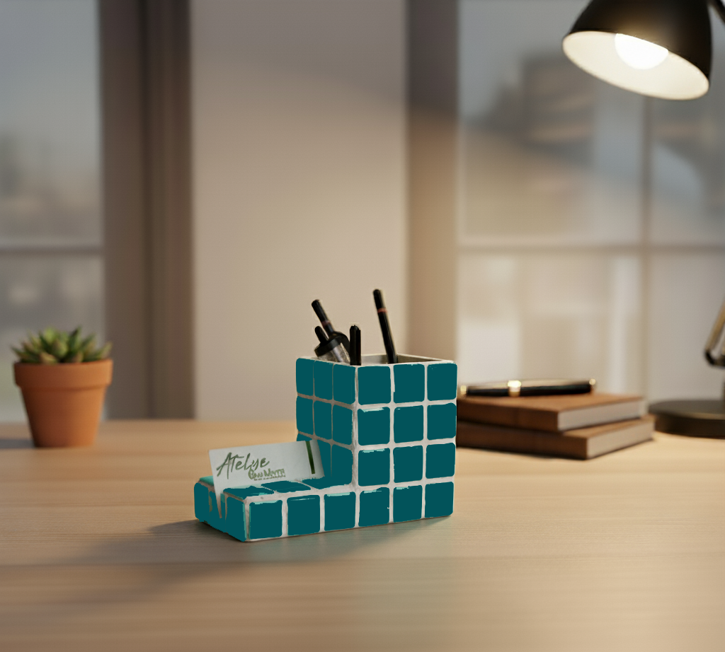 El Yapımı Mozaik Seramik  Kalemlik – Masaüstü Dekoratif Kalemlik