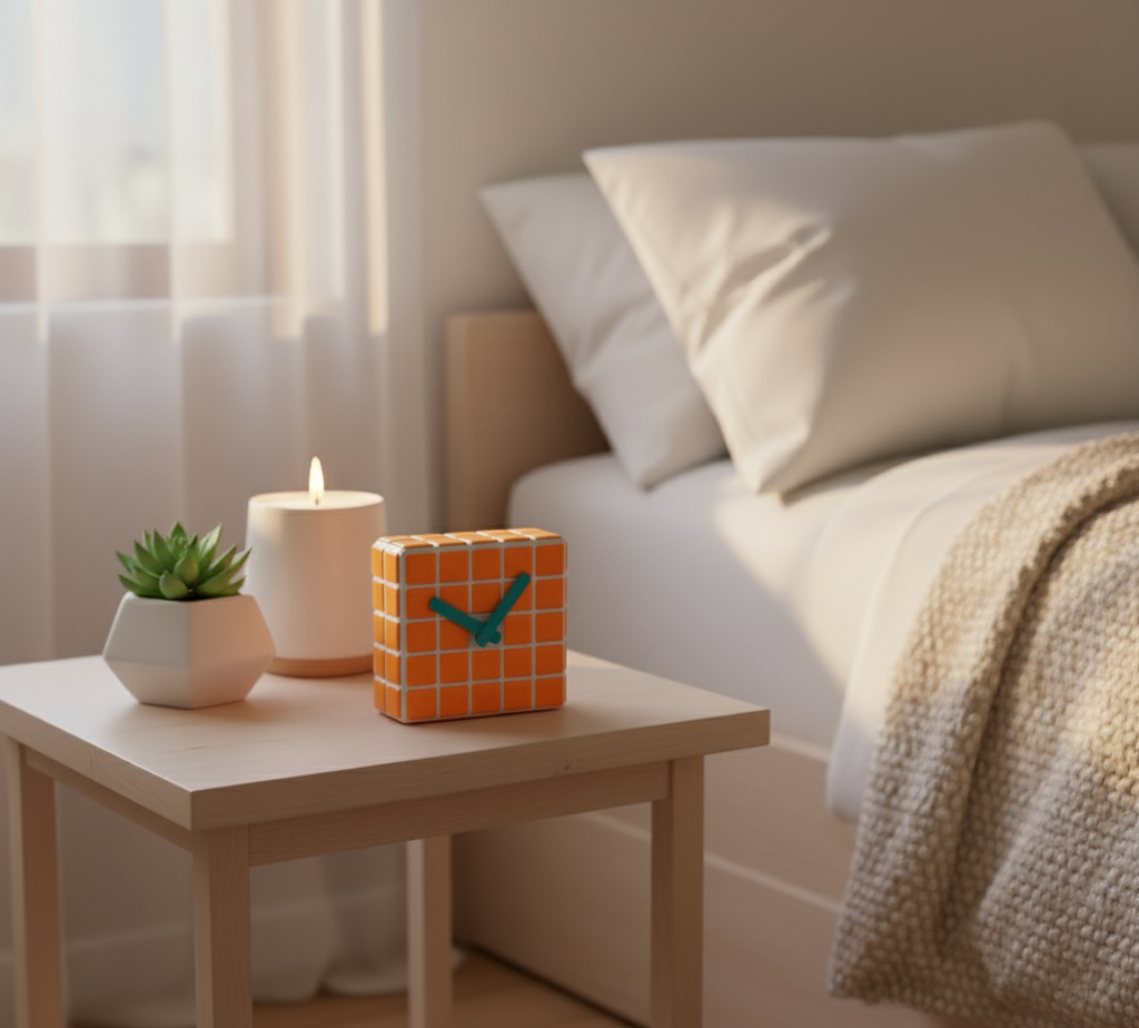 El Yapımı Mozaik Masa Saati - Dekoratif Saat