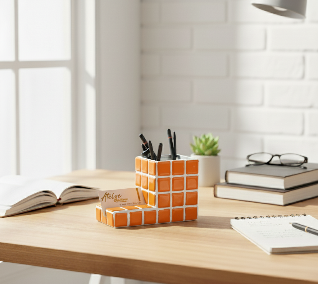 El Yapımı Mozaik Kalemlik – Masaüstü Dekoratif Kalemlik