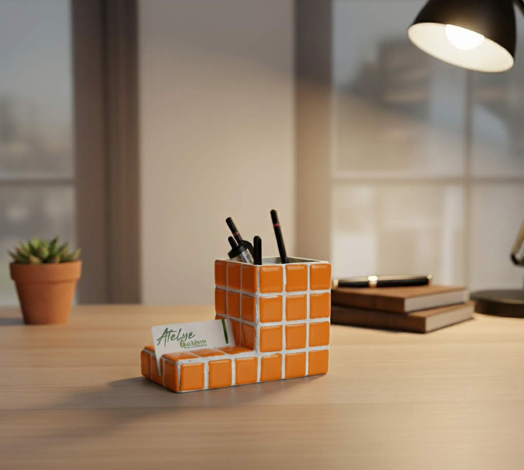 El Yapımı Mozaik Kalemlik – Masaüstü Dekoratif Kalemlik