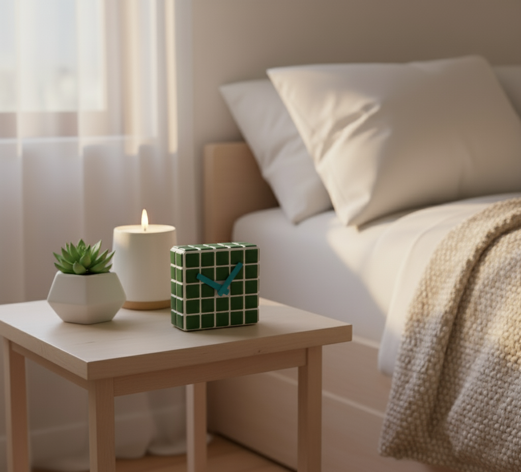 El Yapımı Mozaik Masa Saati - Dekoratif Saat